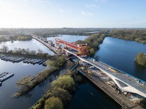 HS2's Colne Valley Viaduct crosses the Grand Union Canal (Photo HS2 Ltd)