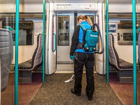 Back-pack vacuum cleaners supplied by Makita are being used by Greater Anglia.