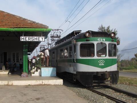 An electrified 150 km route links Habana with Hershey and Matanzas.