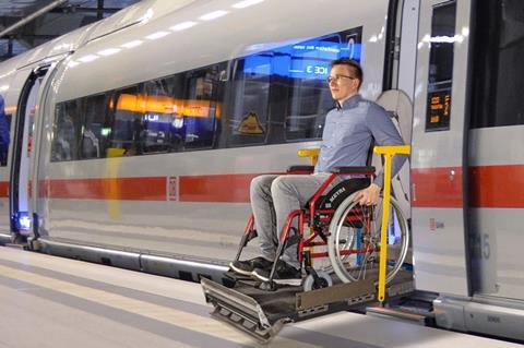 Palfinger has developed a wheelchair lift for use on DB Fernverkehr’s next fleet of ICE high speed trainsets.