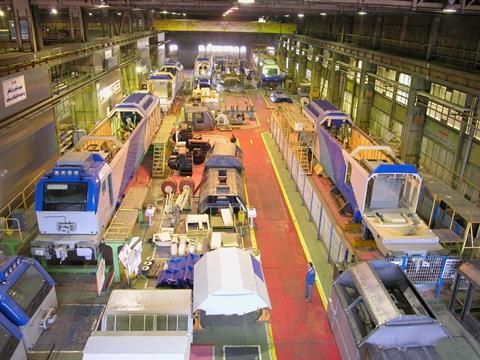 AD43C locomotives being assembled at Arak in 2009.