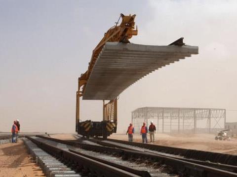 Railway construction in Libya.