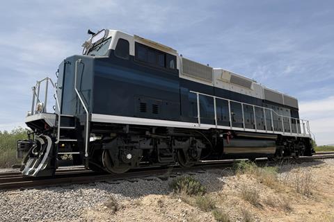 A completed example of the LSL3000 locomotive, manufactured in San Luis Potosi by LSL