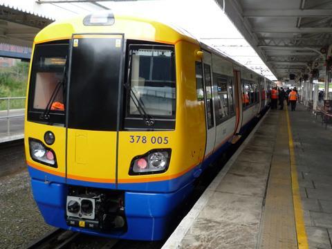 London Overground Class 378 electric multiple-unit.