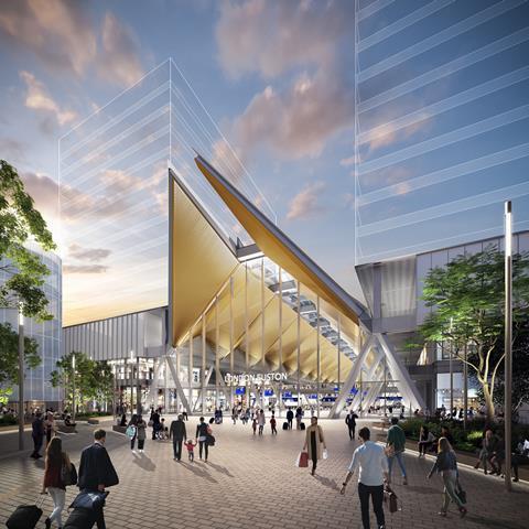 HS2 London Euston station exterior impression