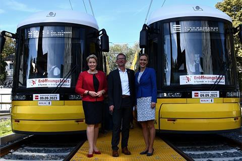 Berlin tram extension opening