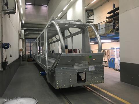 First bodyshell for the dual-gauge rolling stock ordered for through services between Montreux and Interlaken Ost has been completed.