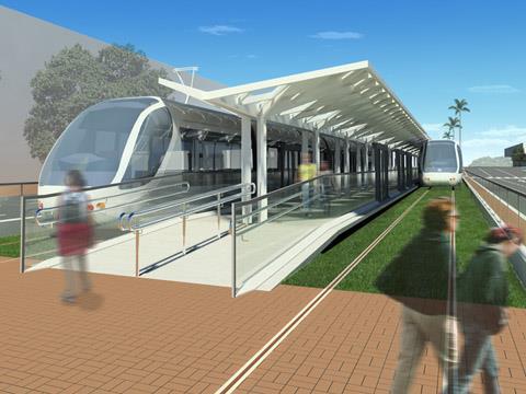 Impression of Brasilia tram stop.