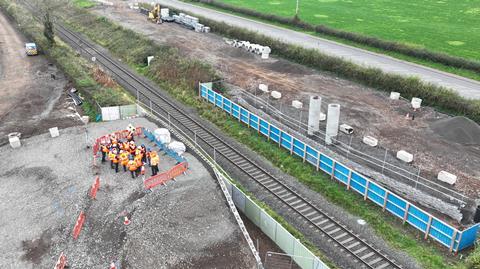 Work on the new overbridge to replace Muckamore View Crossing (Photo Translink)