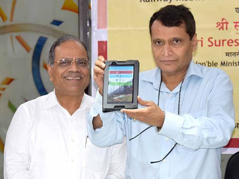 The R-Mitra app to improve the security of passengers on Eastern Railway's suburban services is launched by Railways Minister Suresh Prabhu.