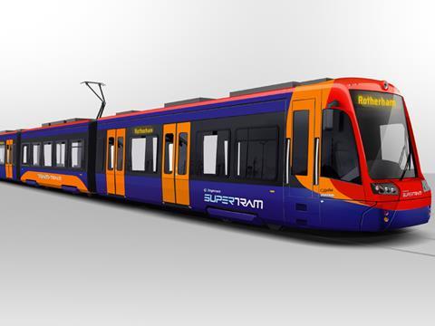 Impression of Vossloh Espana tram-train for the Sheffield - Rotherham pilot project.