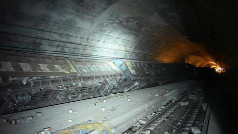 Gotthard Base Tunnel derailment (Photo SBB CFF FFS)