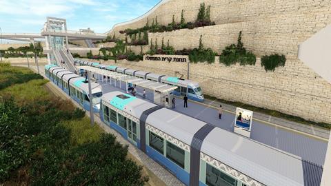 Haifa Nazareth light rail impression (Image Yenon Design and Research Ltd)