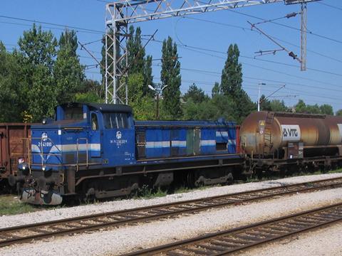 Freight train in Croatia.