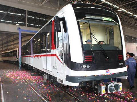 Roll out of CSR Zhuzhou metro train for Izmir.