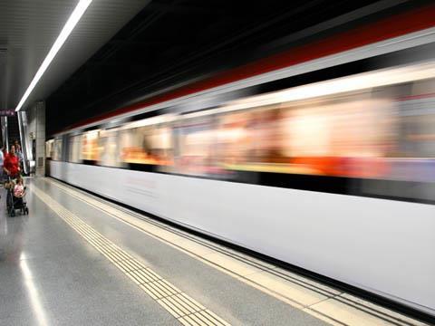 Alstom Metropolis metro train in Bercelona.