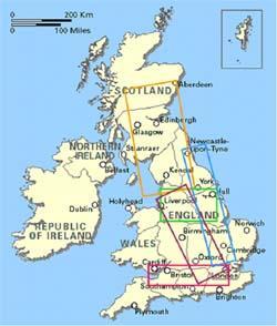 UK high speed rail corridors