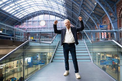 Sir Richard Branson at St Pancras International station