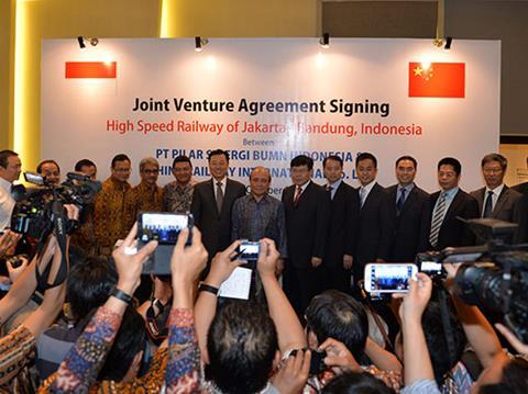 An agreement was signed in October to establish a Sino-Indonesian consortium to undertake the Jakarta - Bandung project.