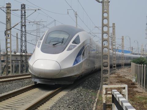 CRRC Sifang's Blue Dolphin CRH400AF prototype successfully completed an 18 month test programme last year. (Photo: wikimedia/N509FZ)