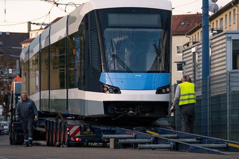 Siemens Mobility Avenio tram arrives in Ulm