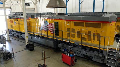 UP modernised locomotive in Wabtec's Fort Worth Plant