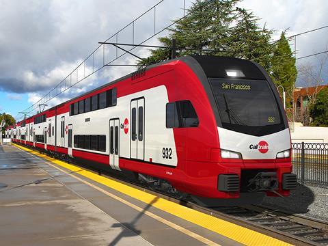 Caltrain hopes to take delivery of a fleet of Kiss EMUs supplied by Stadler. The Swiss company says that funding of the Caltrain upgrading programme would help it to proceed with its plans for a US manufacturing facility.