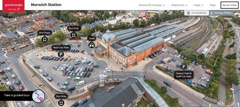Norwich station VR tour aerial view
