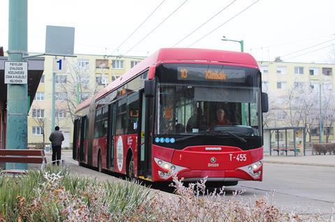 Szeged Ikarus trolleybus at Víztorony tér