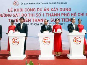 Groundbreaking ceremony for the future Ho Chi Minh City metro Line 1.
