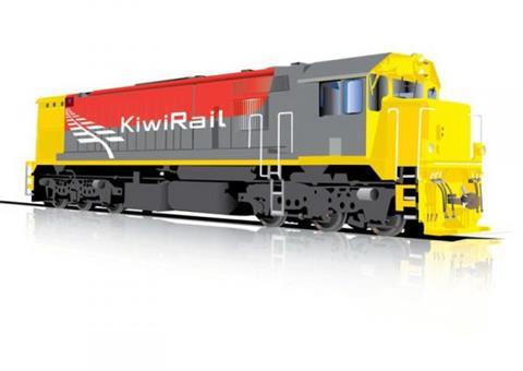 KiwiRail locomotive livery.