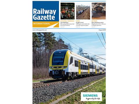 August 2019 issue of Railway Gazette International magazine.