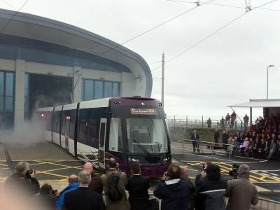 Launch of Bombardier Transportation's first Flexity 2 tram in Blackpool.