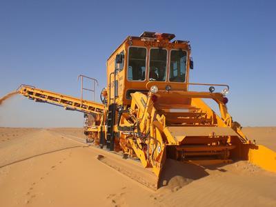 Plasser & Theurer SRM 500 railway sand removal machine.