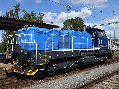 Rebuilt locomotive 742.711 during trials at Velim station (Photo: Vladimír Fišar).