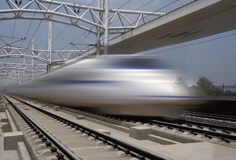 Chinese high speed line with Vossloh rail fastenings