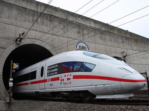 DB brought an ICE3 train to London in 2010 to publicise its plans to extend its Frankfurt - Brussels high speed service to the UK.
