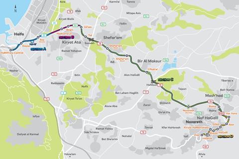 Haifa Nazareth light rail map