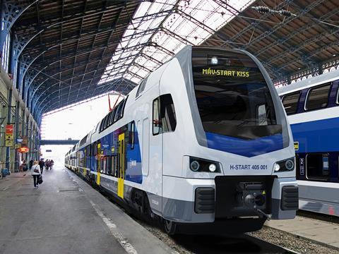 MÁV-Start Stadler Kiss double-deck electric multiple-unit.