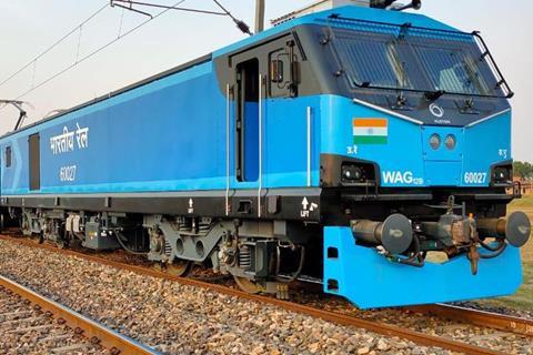 in Indian Railways Alstom Prima T8 WAG12 loco first revenue train