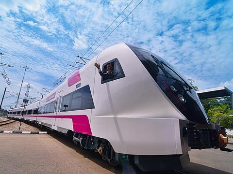 The first CRRC Changchun EMU for Express Rail Link services to Kuala Lumpur International Airport.