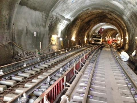 The first section of track for the Borders Railway project was laid in Bowshank Tunnel.