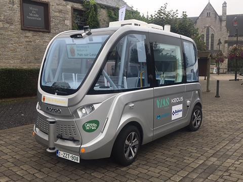 Keolis has begun testing a NAVYA electric autonomous shuttle in Han-sur-Lesse.