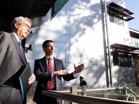 Federal Minister for Education & Training Simon Birmingham was joined at ITTC Rail launch by University of Wollongong Vice-Chancellor Prof Paul Wellings.