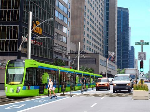 Impression of tram in Montréal.