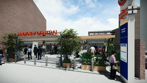 Artist's impression of the new entrance to Hackney Central station.