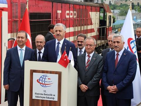 Transport Minister Ahmet Arslan was among the guests attending the start of test running on the European surface alignment of the Marmaray route.