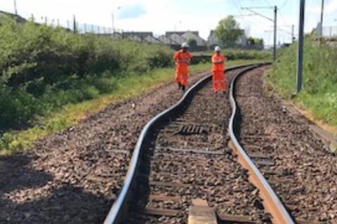 Buckled rails at Wishaw near Glasgow (Photo Network Rail)