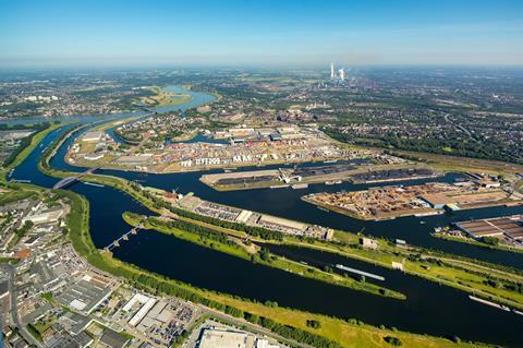 Duisburger Hafen aerial view