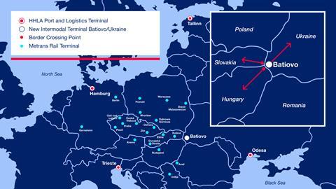 Map of the Eurobridge Intermodal Terminal in Batiovo